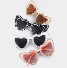 Load image into Gallery viewer, Rhinestoned Heart Sunnies
