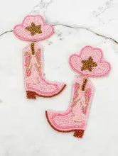 Load image into Gallery viewer, Cowgirl Boot Beaded Earrings
