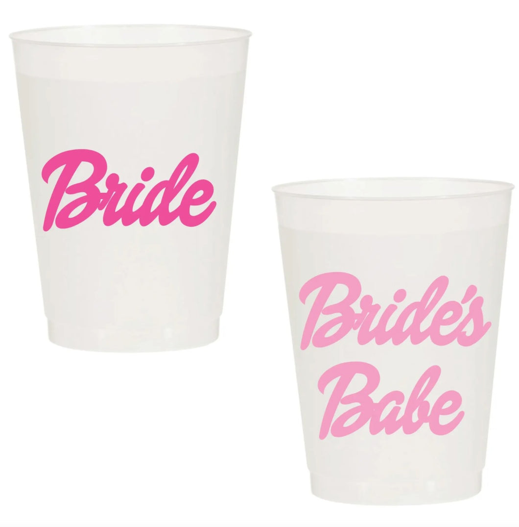 Bride & Bride's Babe Retro Cups (Set of 10)